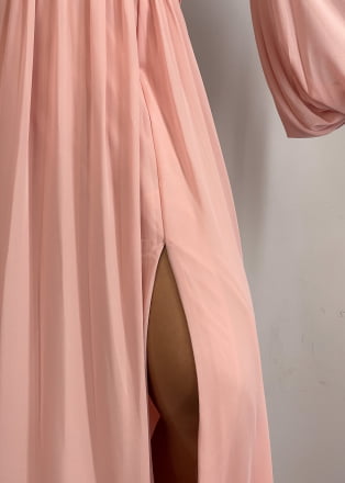 vestido argola longo rosa