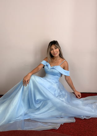 vestido azul serenity princesa de organza